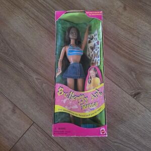 Vintage 1998 Mattel Butterfly Art Teresa Barbie Friend Doll NIB 20361 Dark Skin
